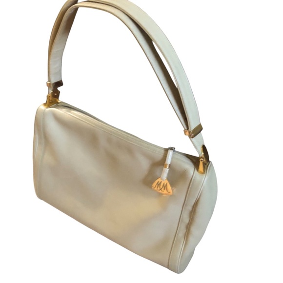 Morris Moskowitz VTG leather ladies handbag dual handle interior zipper pocket - Picture 2 of 9